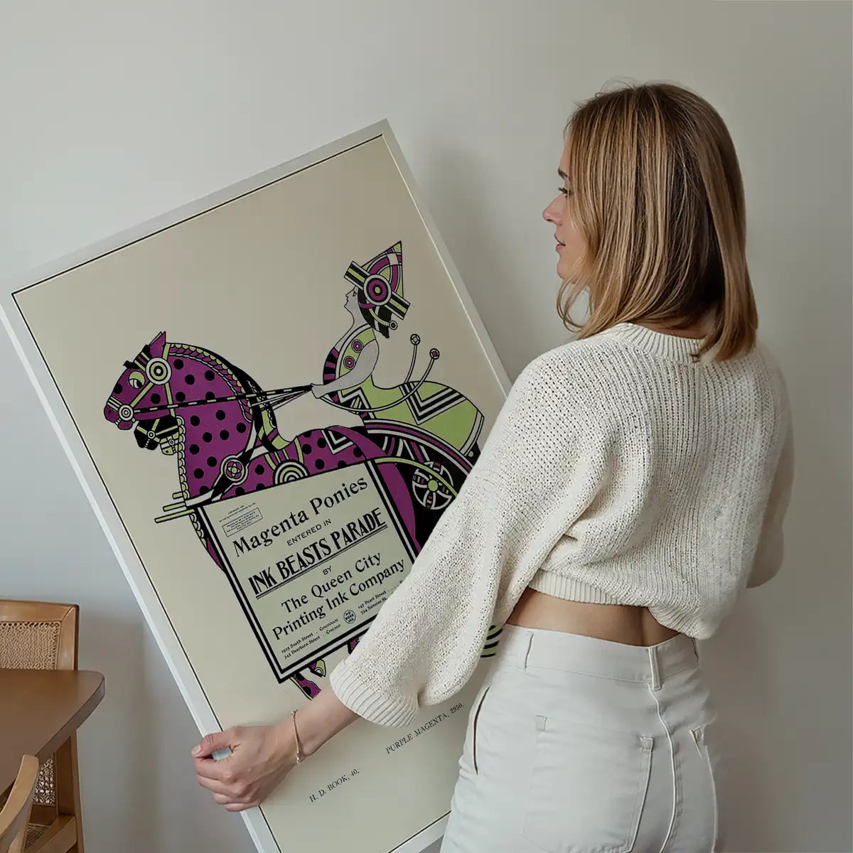 Queen City Printing Inks Vintage Poster - Horse & Cart Print