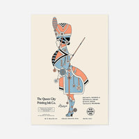 Queen City Printing Inks Vintage Poster - Guard In Pastels Print