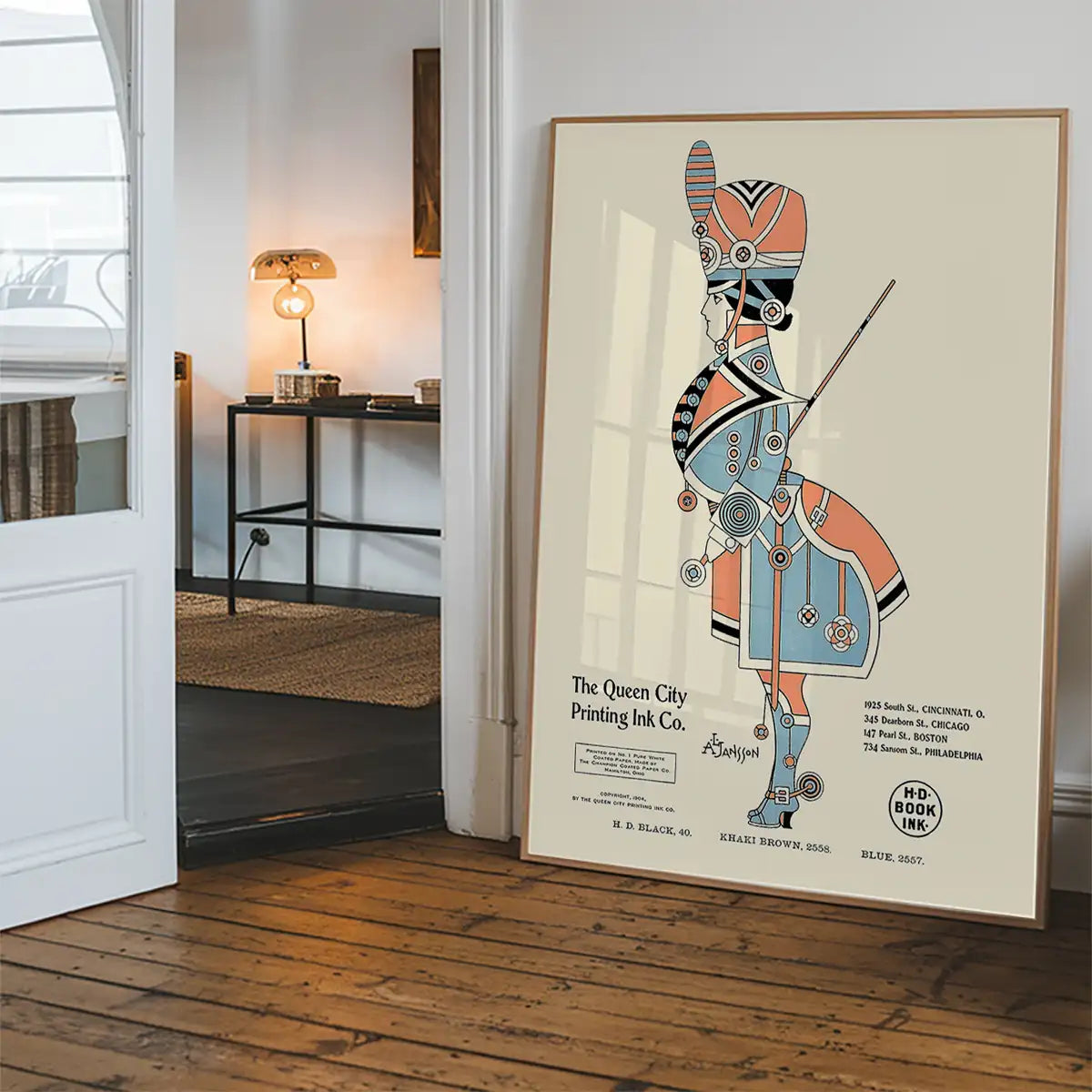 Queen City Printing Inks Vintage Poster - Guard In Pastels Print