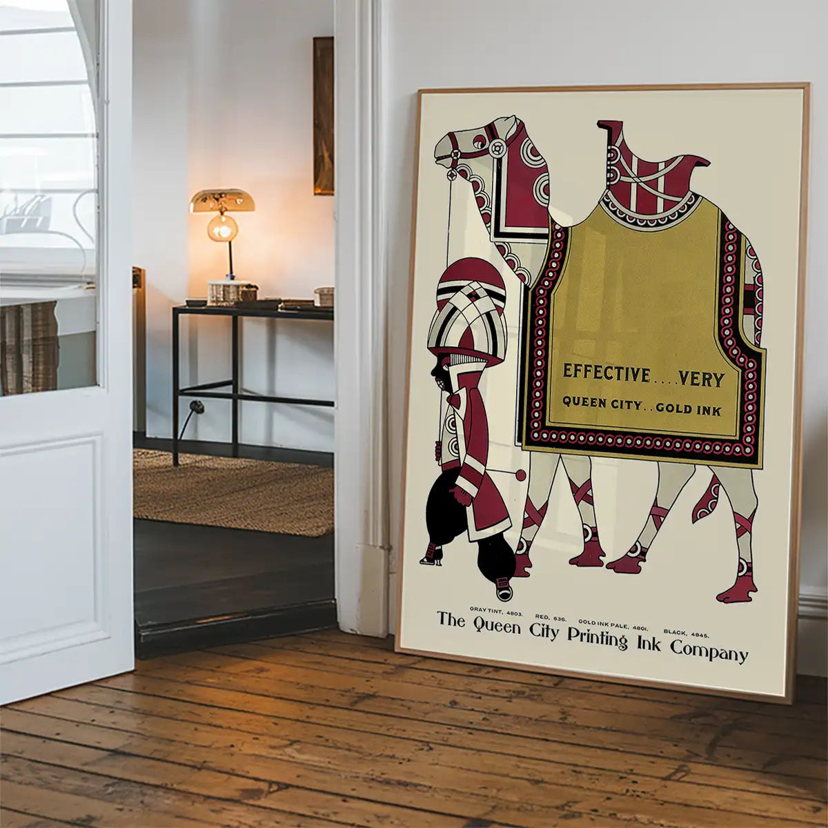 Queen City Printing Inks Vintage Poster - Gold Camel Print
