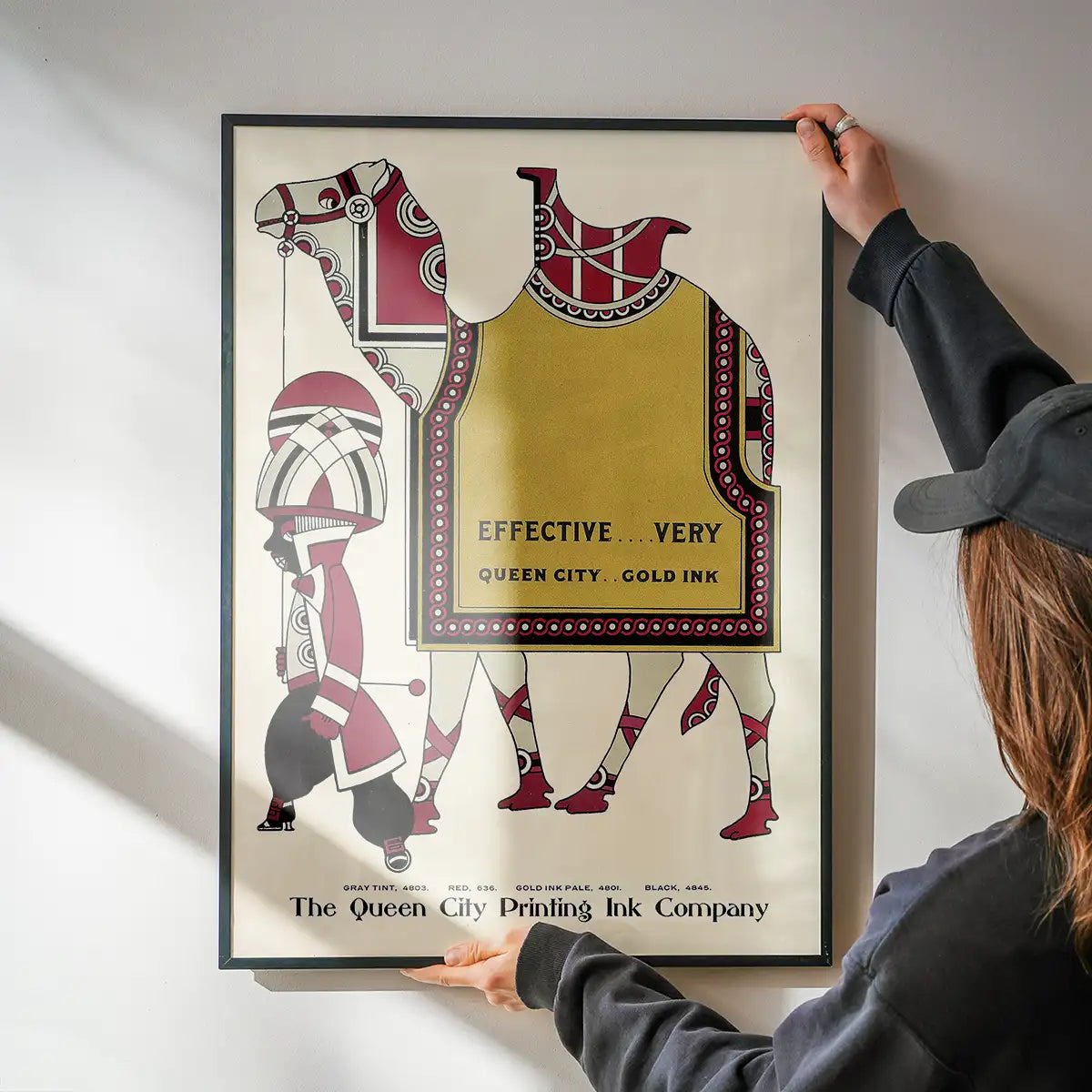 Queen City Printing Inks Vintage Poster - Gold Camel Print
