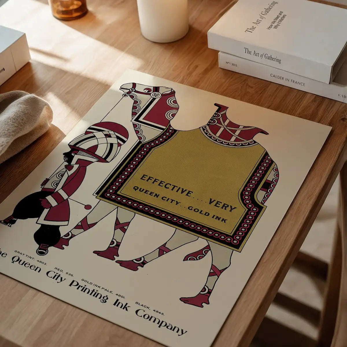 Queen City Printing Inks Vintage Poster - Gold Camel Print