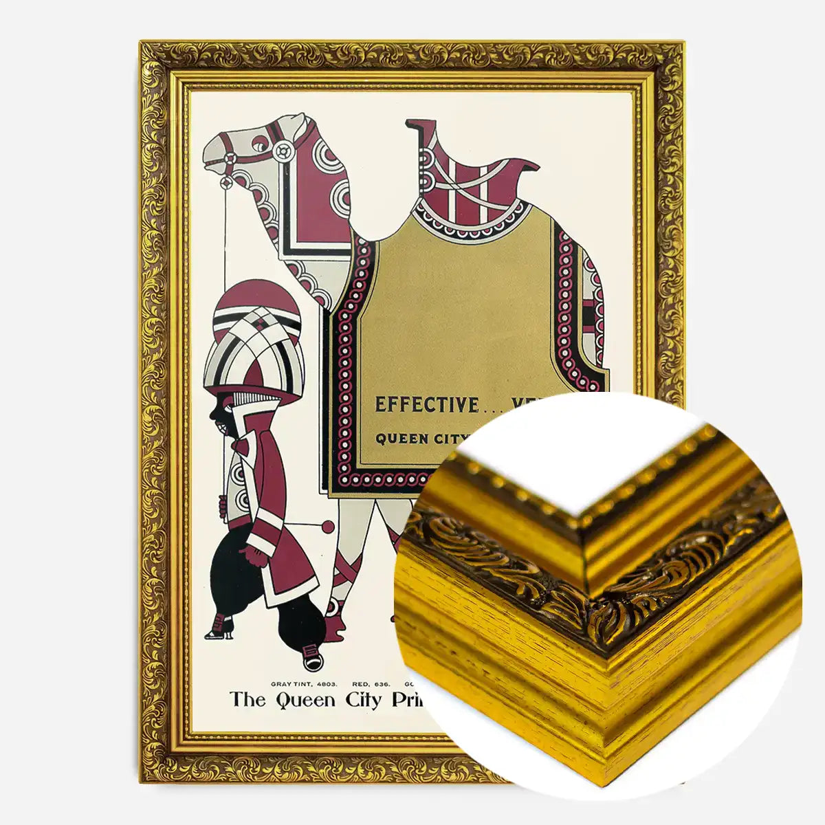 Queen City Printing Inks Vintage Poster - Gold Camel Print