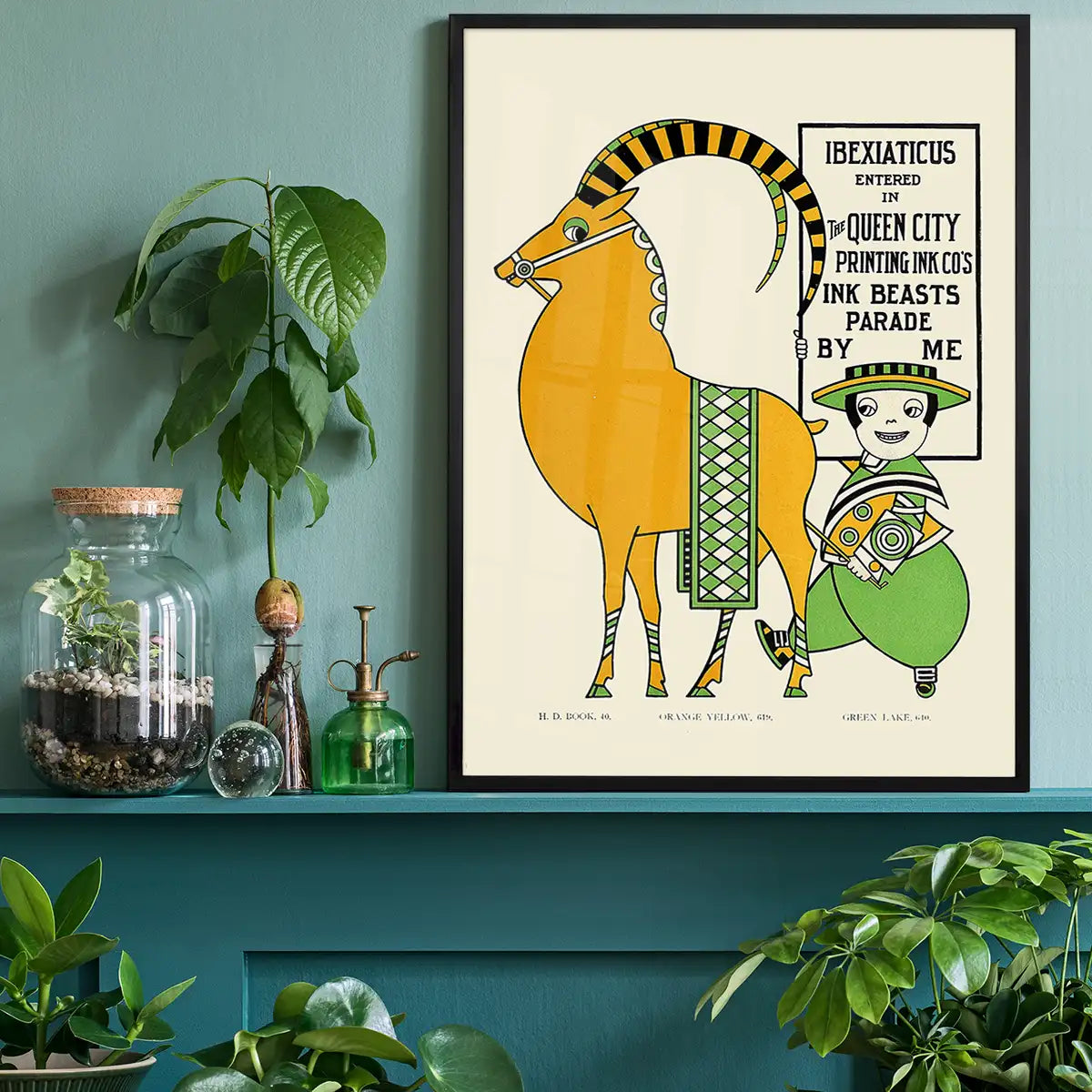 Queen City Printing Inks Vintage Poster - Ibex Goat Print