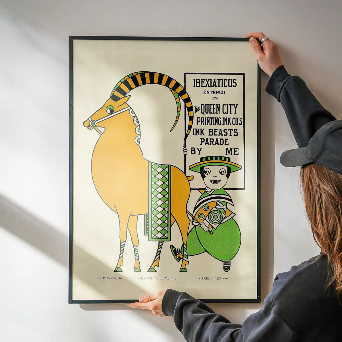 Queen City Printing Inks Vintage Poster - Ibex Goat Print