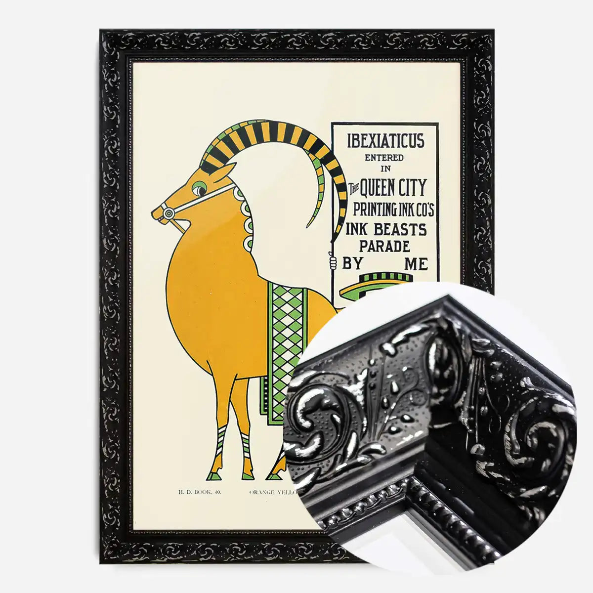 Queen City Printing Inks Vintage Poster - Ibex Goat Print