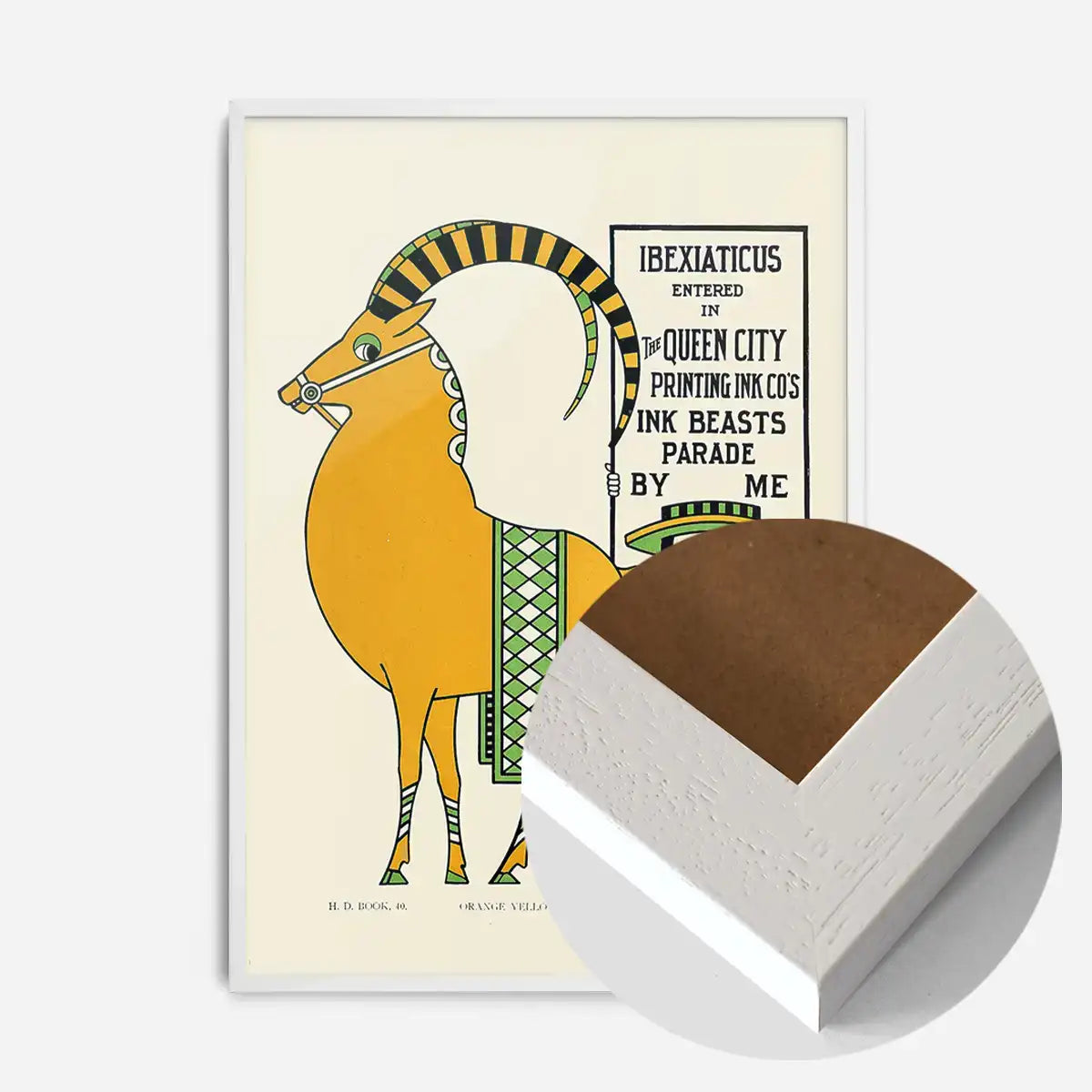 Queen City Printing Inks Vintage Poster - Ibex Goat Print