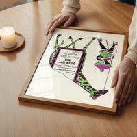 Queen City Printing Inks Vintage Poster - Green & Pink Giraffe