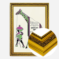Queen City Printing Inks Vintage Poster - Green & Pink Giraffe