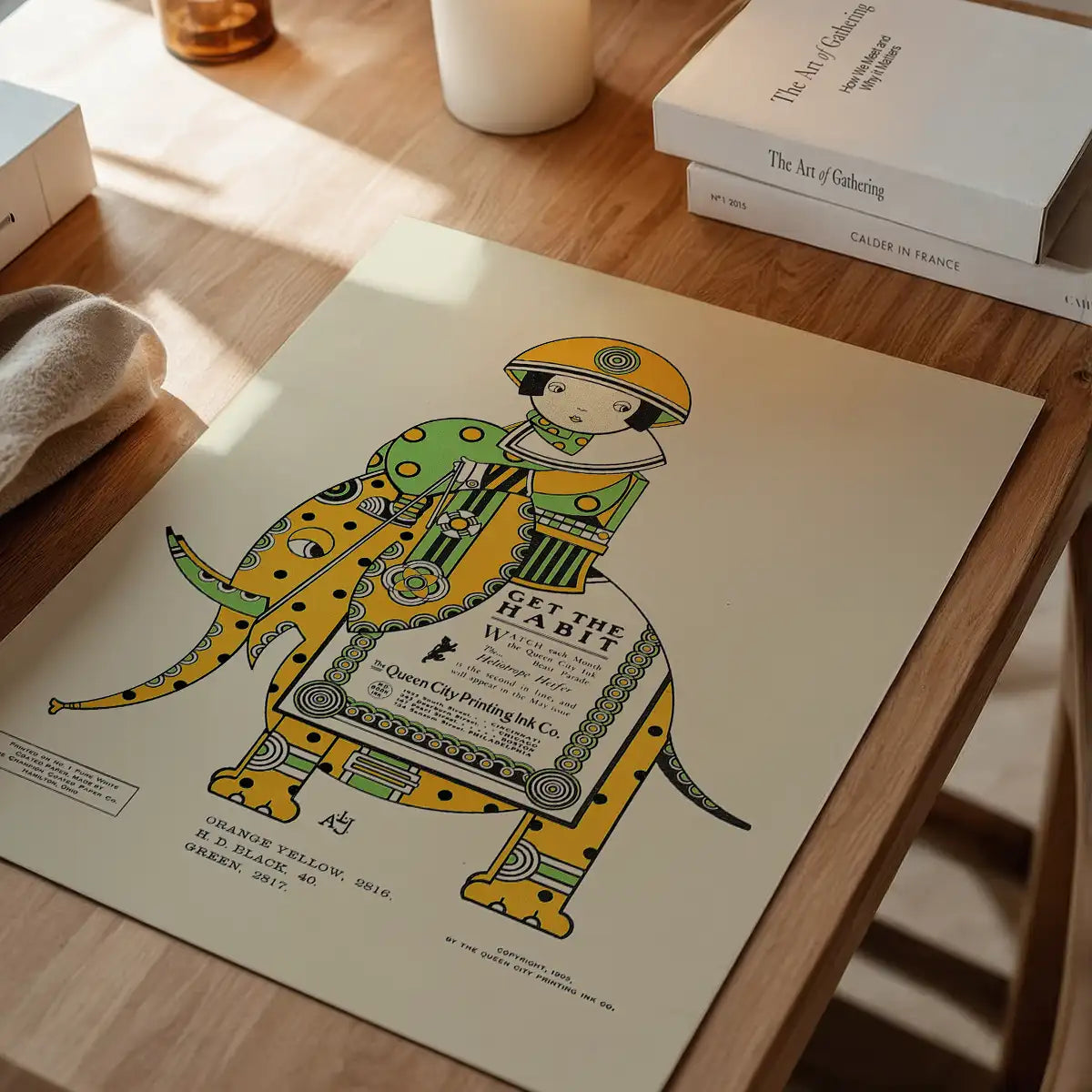 Queen City Printing Inks Vintage Poster - Elephant Print