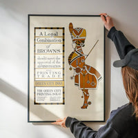 Queen City Printing Inks Vintage Poster - Figure In Brown Print