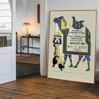 Queen City Printing Inks Vintage Poster - Yellow & Blue Camel Print
