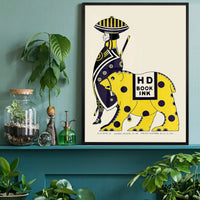 Queen City Printing Inks Vintage Poster - Yellow Bear Print