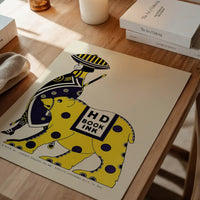Queen City Printing Inks Vintage Poster - Yellow Bear Print