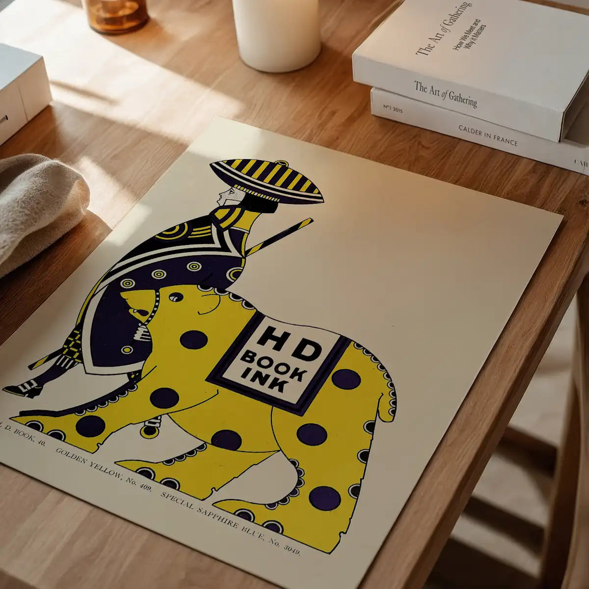 Queen City Printing Inks Vintage Poster - Yellow Bear Print
