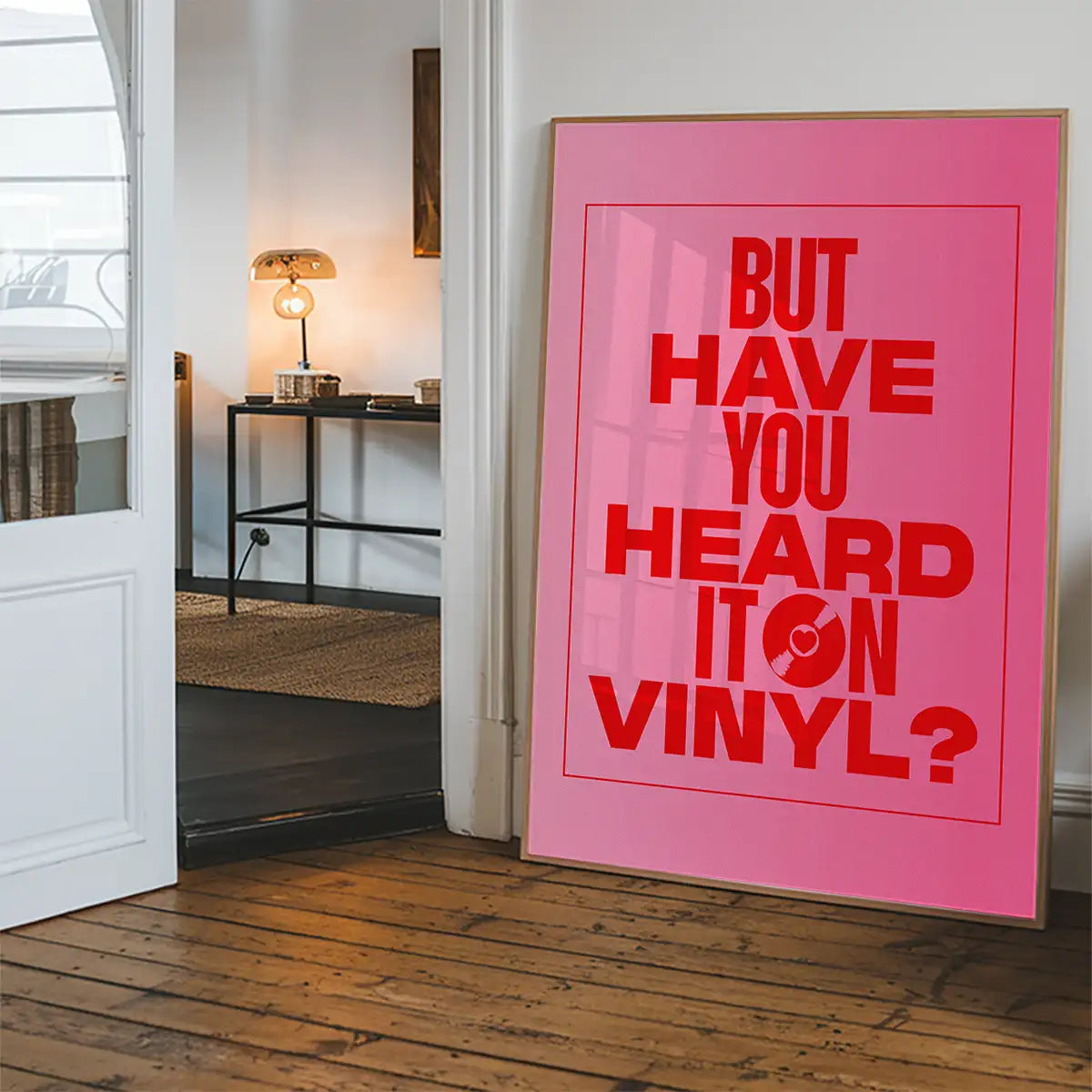 Heard it On Vinyl Pink Poster Quote Print