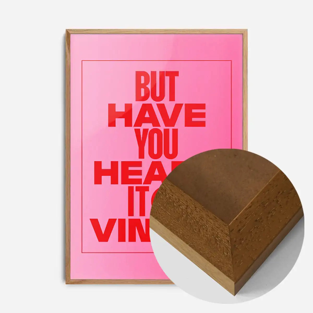 Heard it On Vinyl Pink Poster Quote Print
