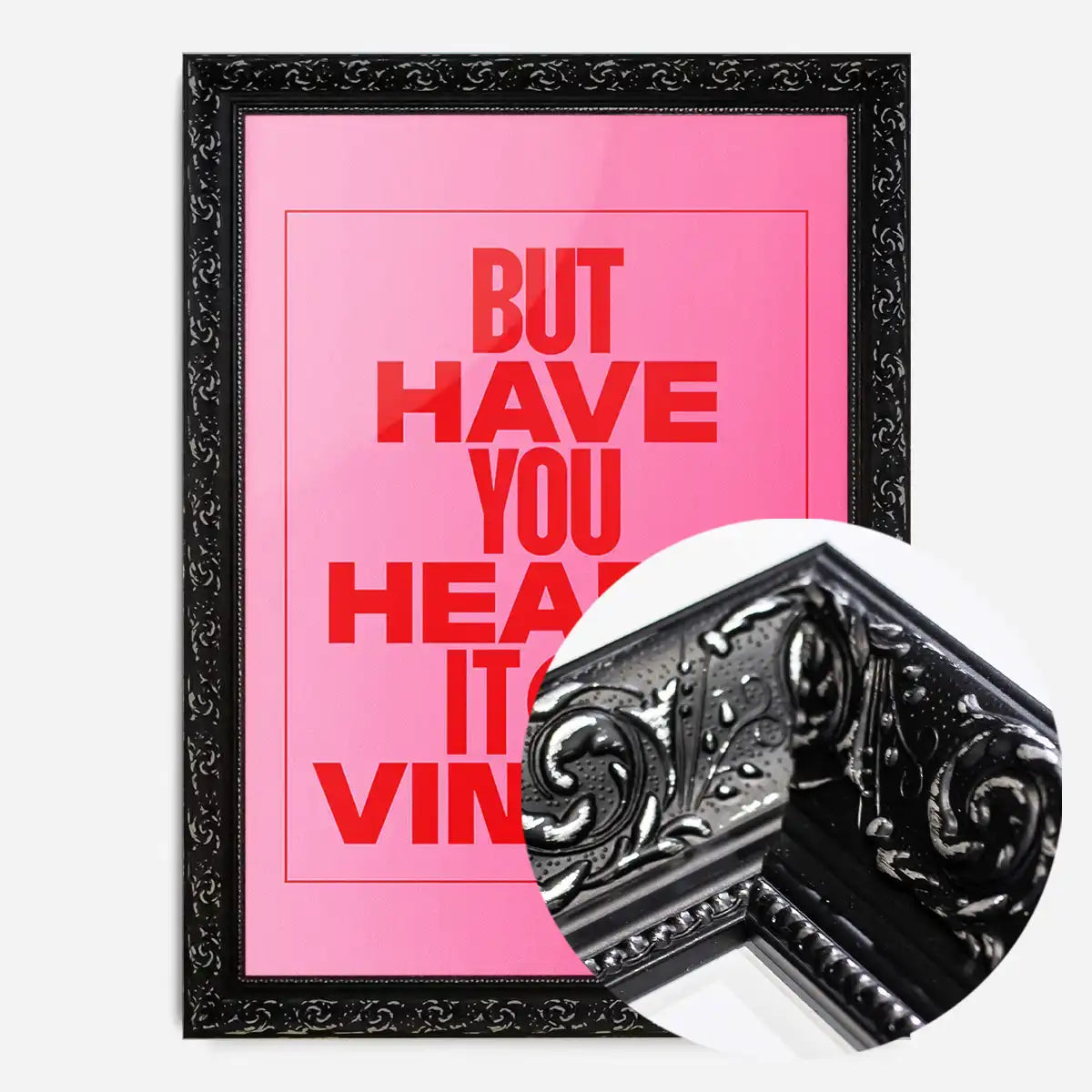 Heard it On Vinyl Pink Poster Quote Print