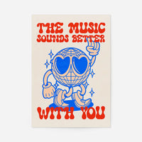 The Music Sounds Better With You Stardust Lyrics Disco Quote Print