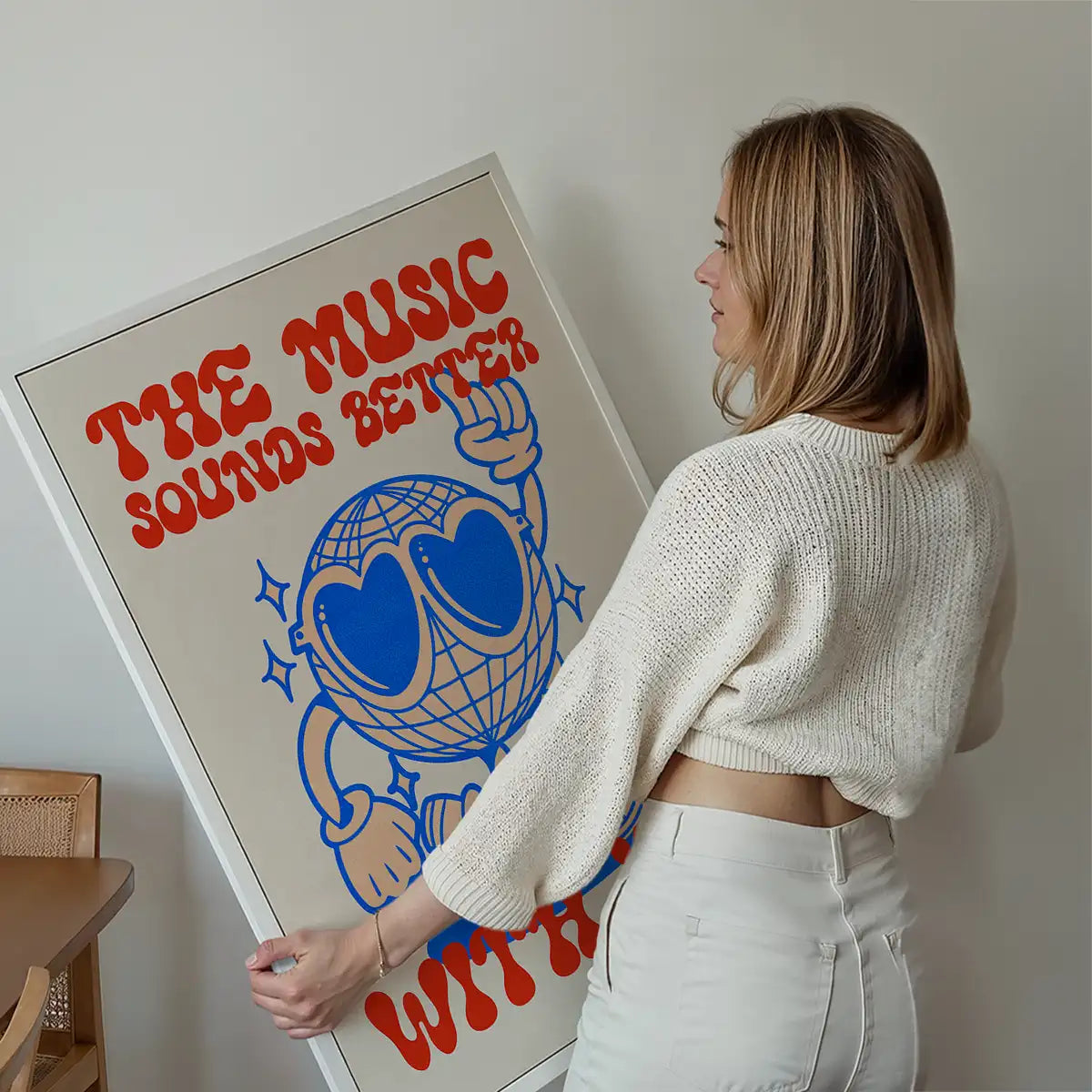 The Music Sounds Better With You Stardust Lyrics Disco Quote Print