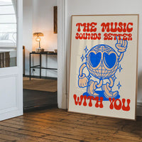 The Music Sounds Better With You Stardust Lyrics Disco Quote Print