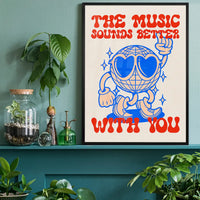 The Music Sounds Better With You Stardust Lyrics Disco Quote Print