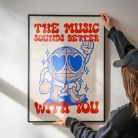 The Music Sounds Better With You Stardust Lyrics Disco Quote Print