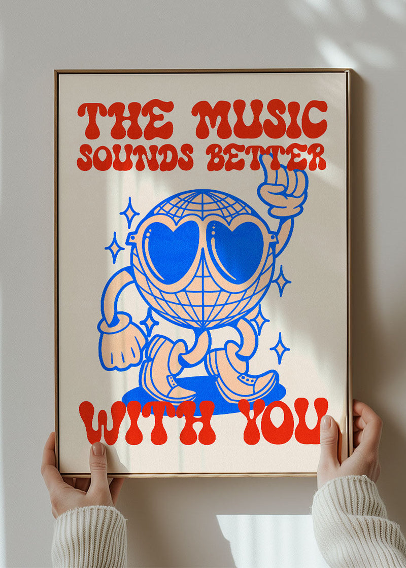 The Music Sounds Better With You Stardust Lyrics Disco Quote Print