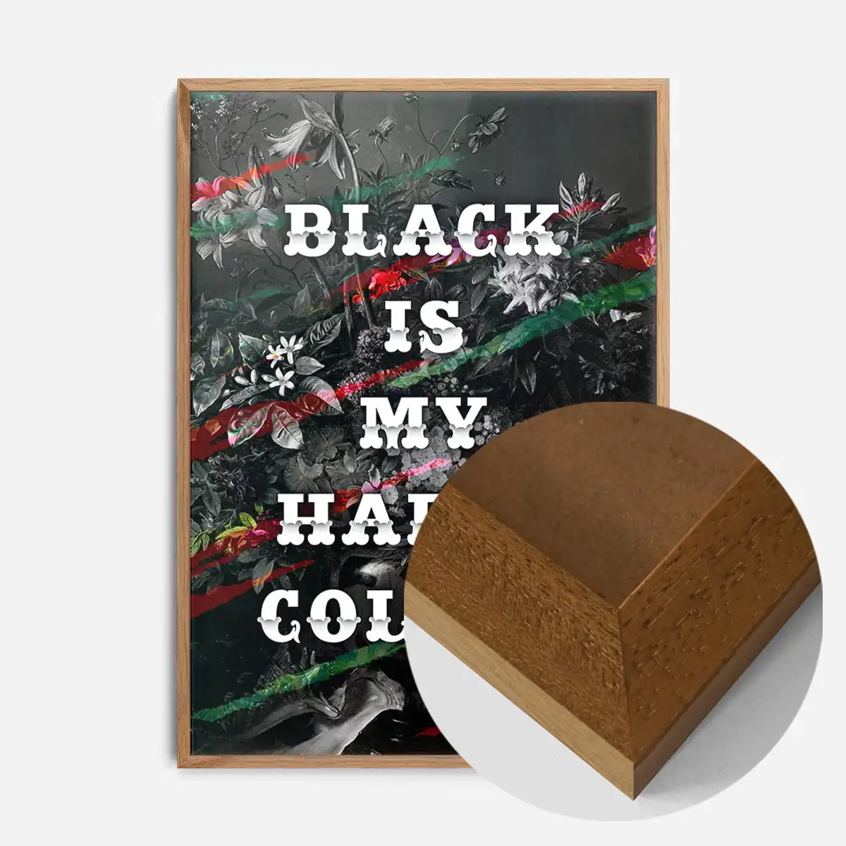 Black Is My Happy Colour Gothic Flowers Dark Quote Print