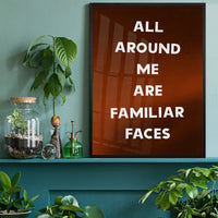 All Around Me Are Familiar Faces Tears for Fears Lyrics Print