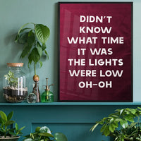 Didn't Know What Time It Was Starman Lyrics Print