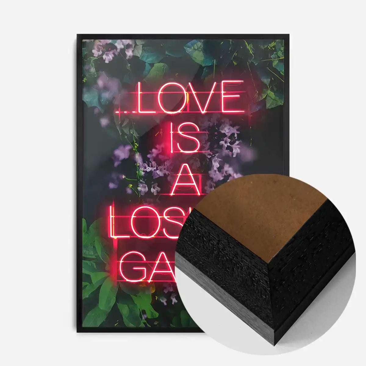 Love is a Losing Game Lyrics Neon Print