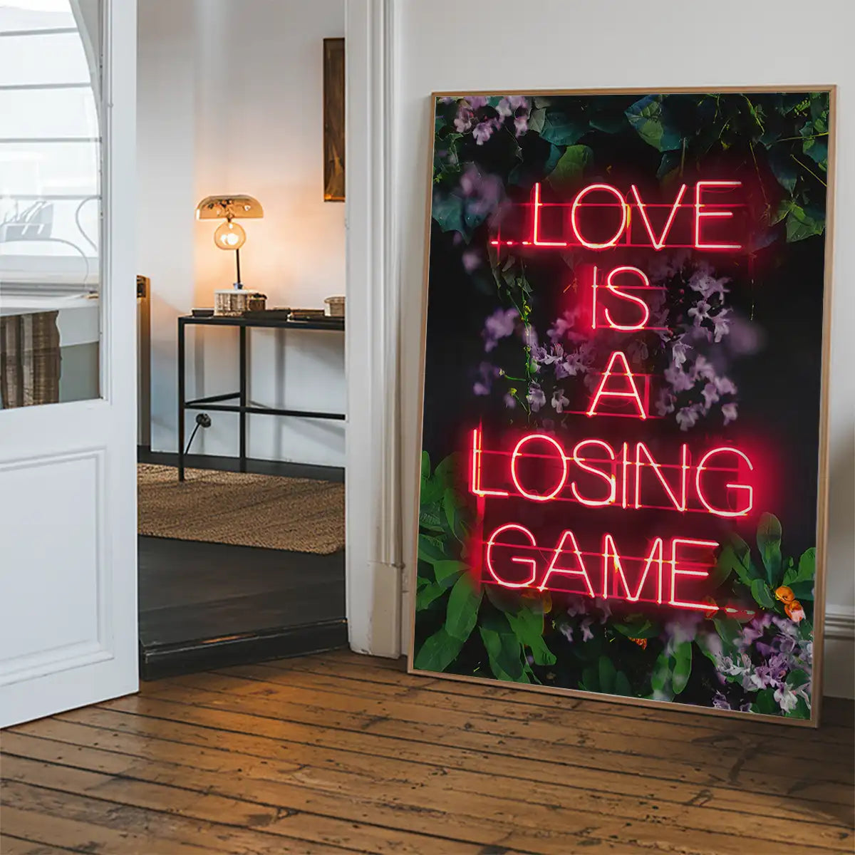 Love is a Losing Game Lyrics Neon Print