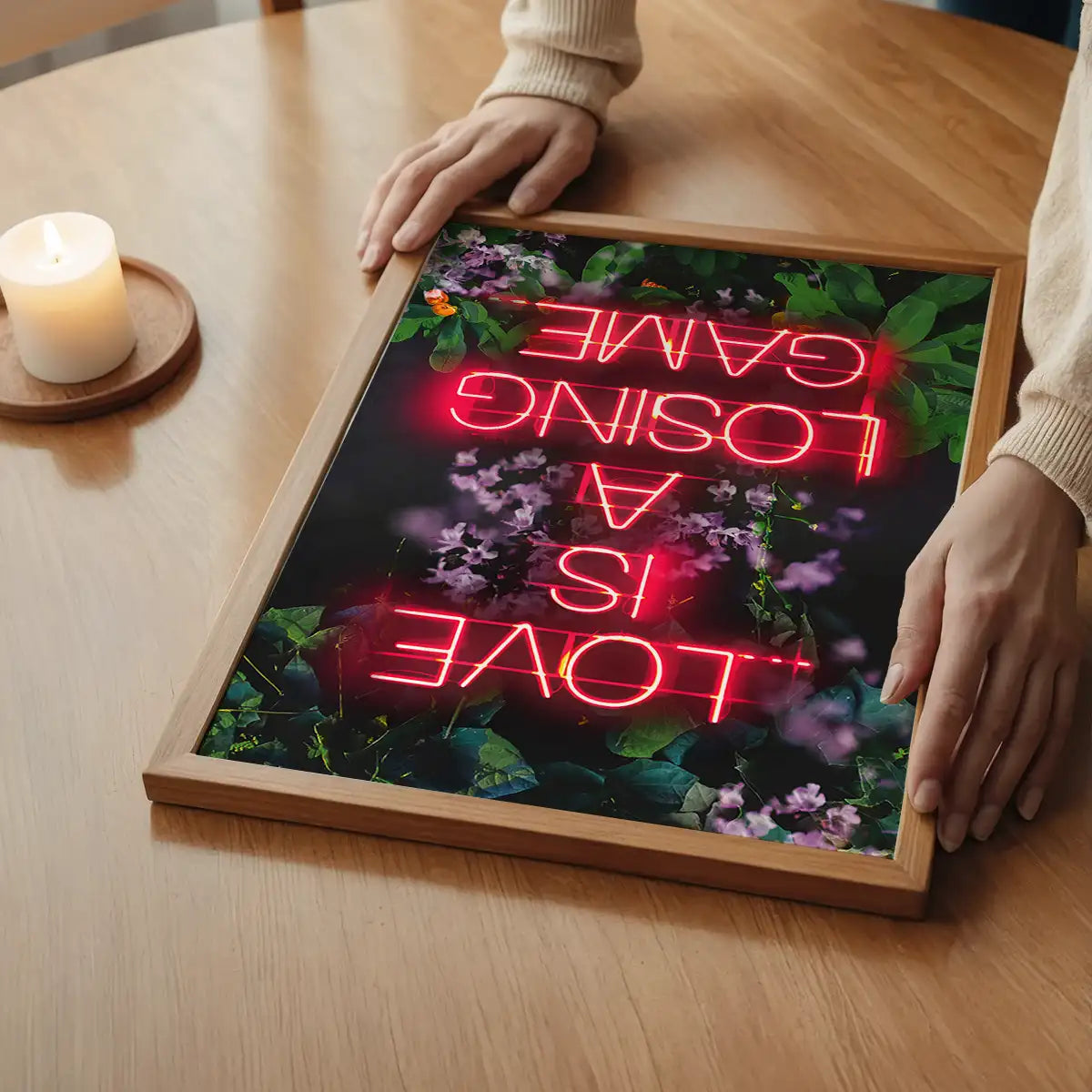 Love is a Losing Game Lyrics Neon Print