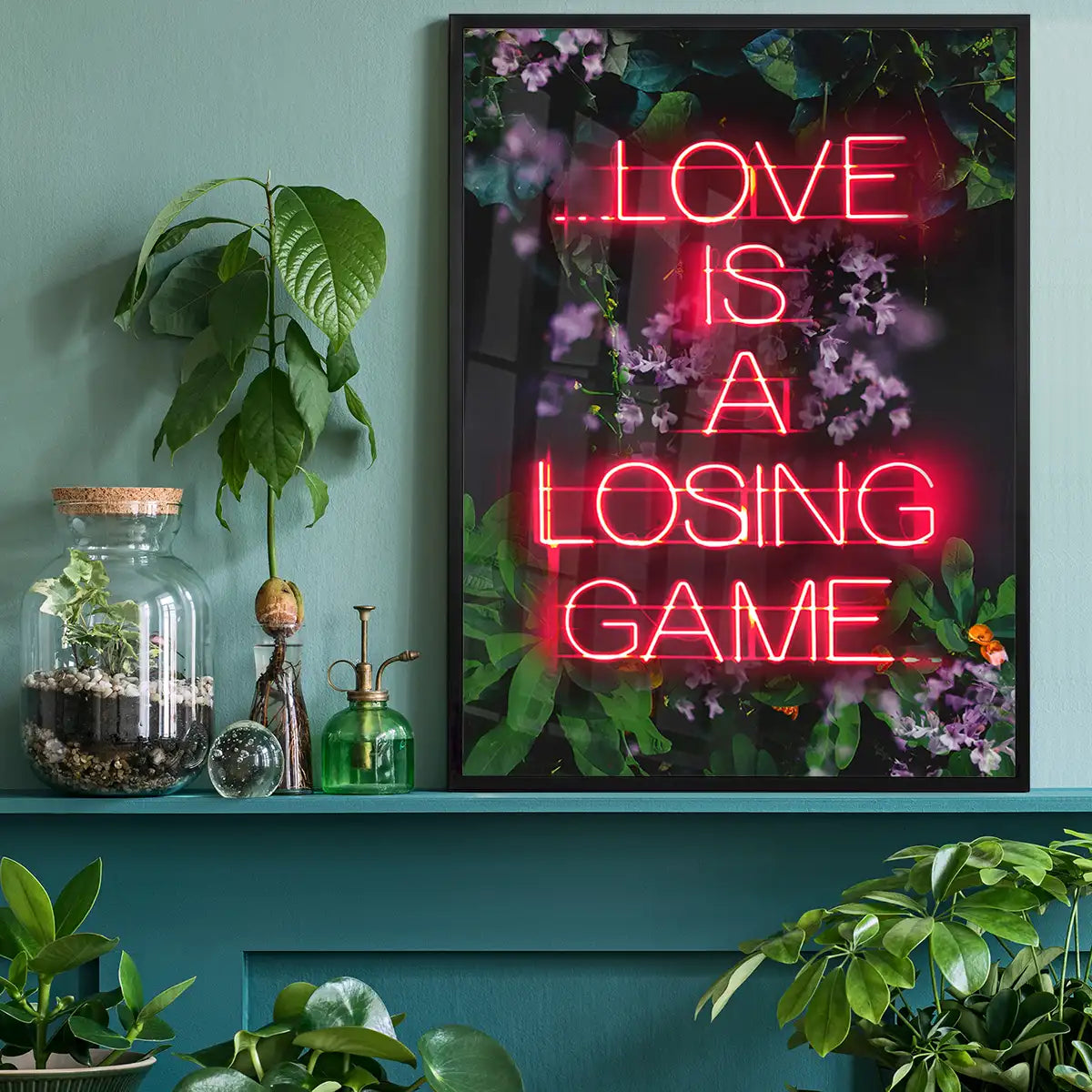 Love is a Losing Game Lyrics Neon Print