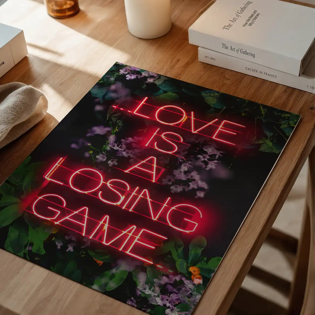 Love is a Losing Game Lyrics Neon Print