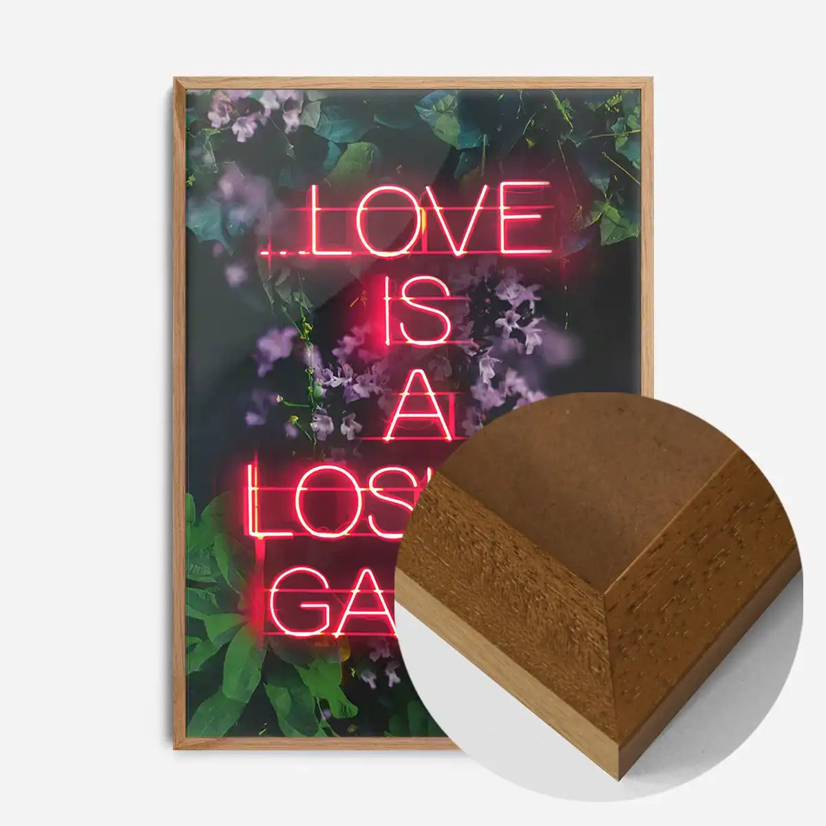 Love is a Losing Game Lyrics Neon Print