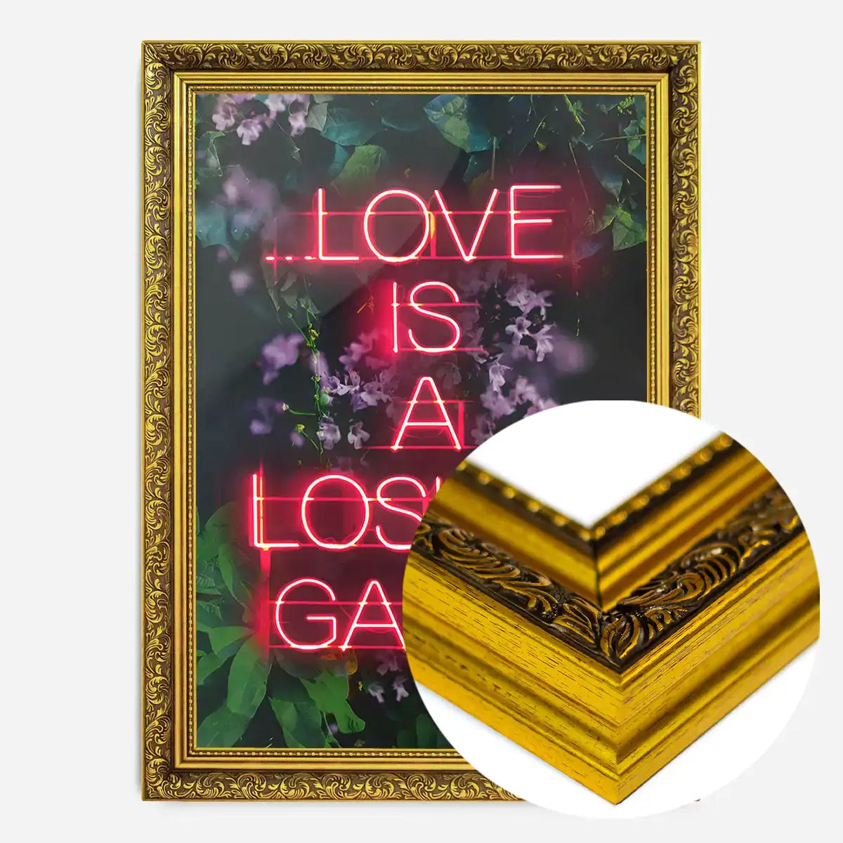 Love is a Losing Game Lyrics Neon Print