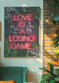 Love is a Losing Game Lyrics Neon Print