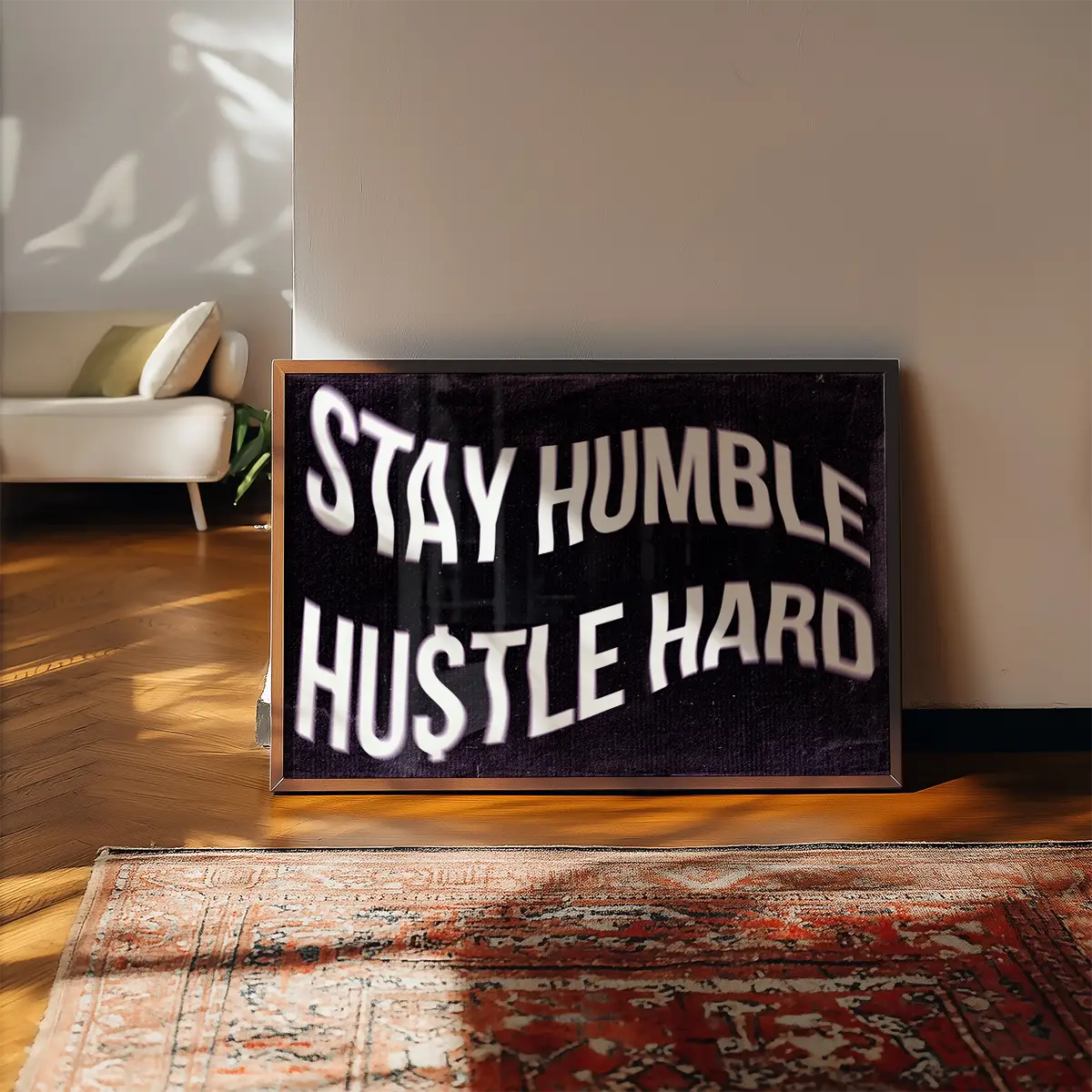 Stay Humble Hustle Hard Motivational Quote Print