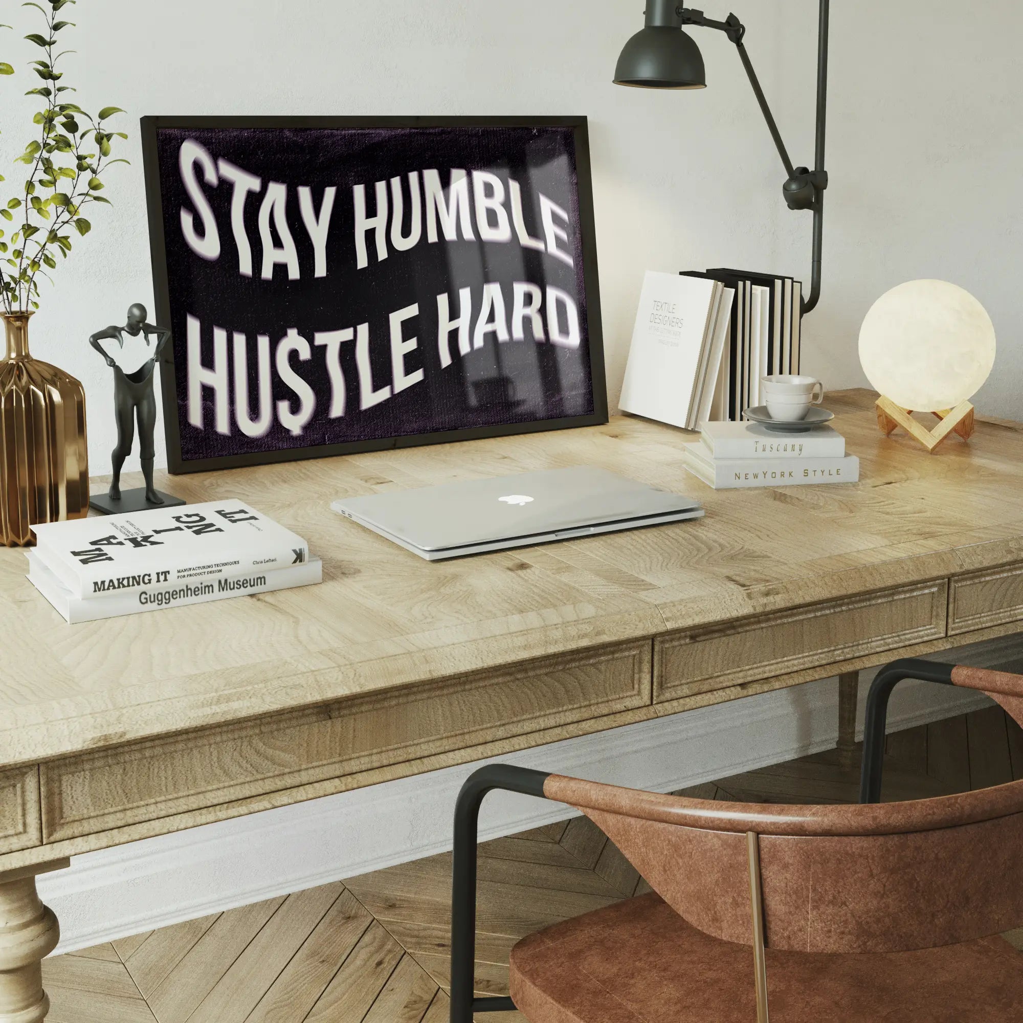 Stay Humble Hustle Hard Motivational Quote Print
