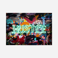 Hustle Neon Graffiti Street Art Print