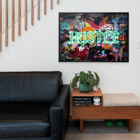 Hustle Neon Graffiti Street Art Print