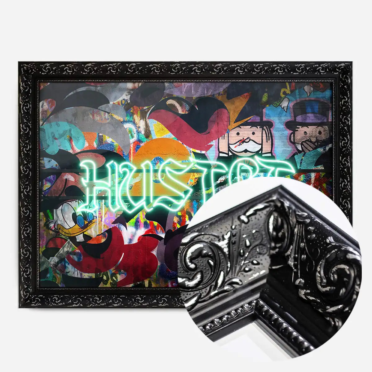 Hustle Neon Graffiti Street Art Print