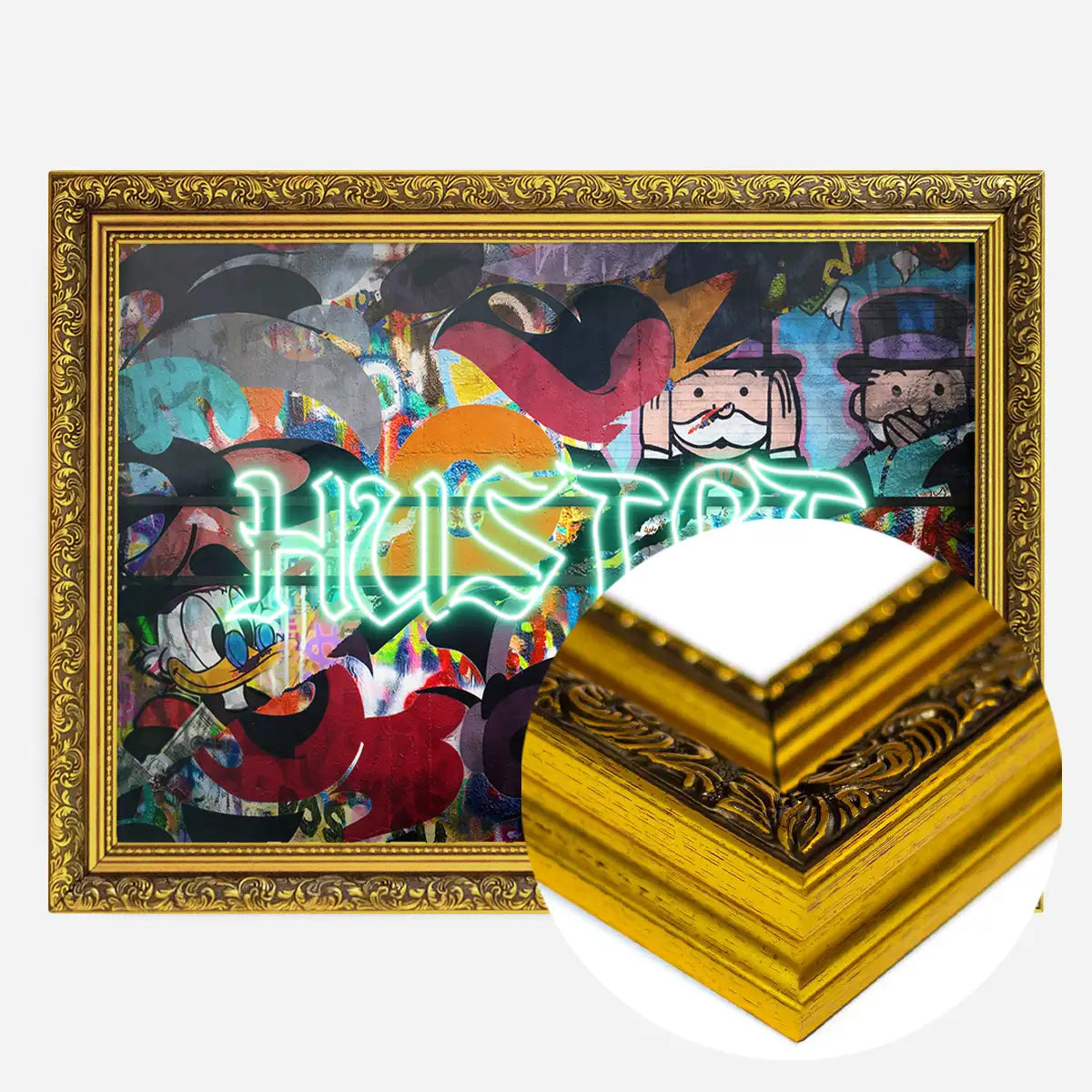 Hustle Neon Graffiti Street Art Print