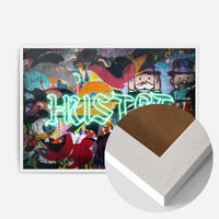 Hustle Neon Graffiti Street Art Print