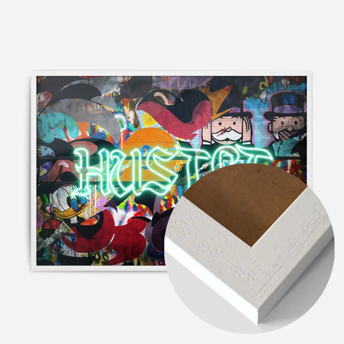 Hustle Neon Graffiti Street Art Print