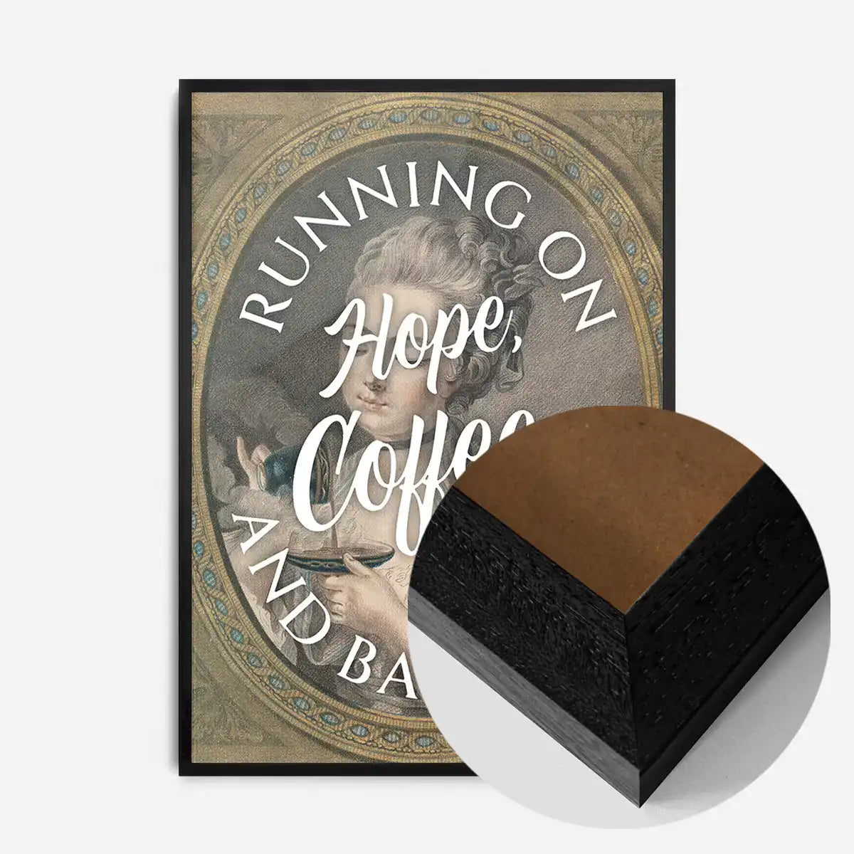 Running on Coffee Quote Print