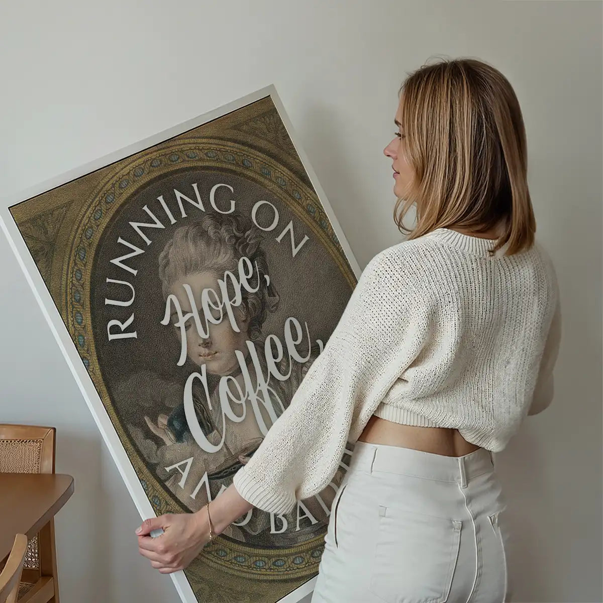 Running on Coffee Quote Print