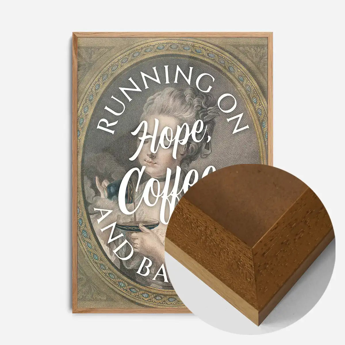 Running on Coffee Quote Print